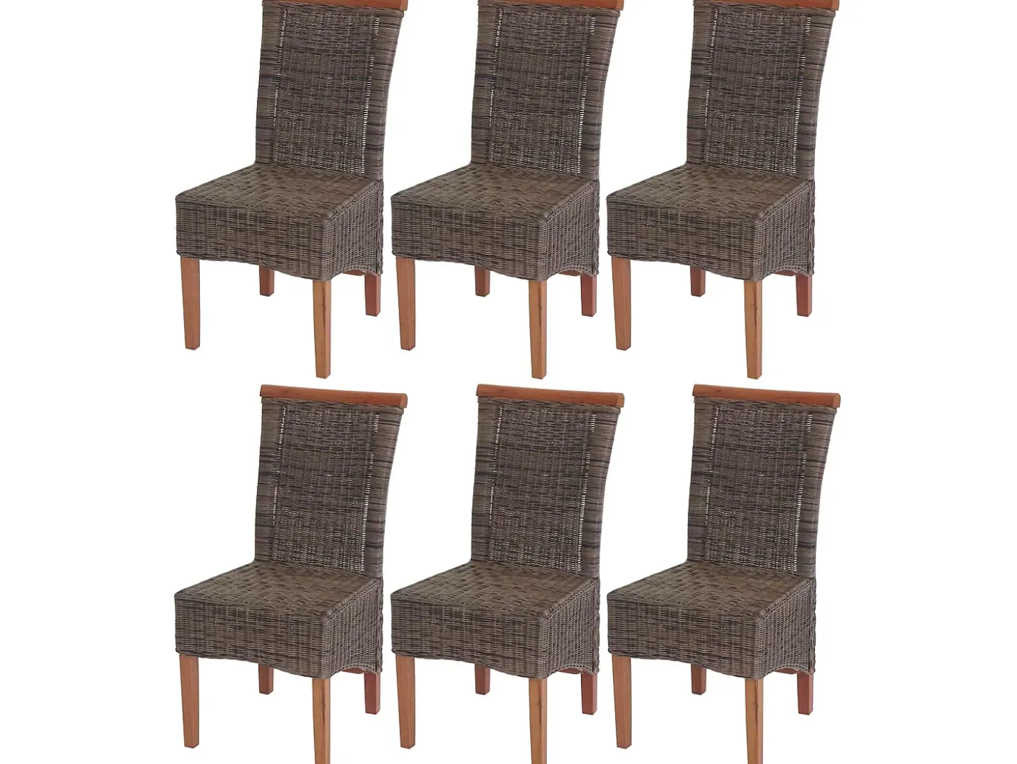 Silla de comedor Sinio (juego de 6), sin cojín de asiento