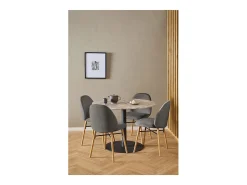 Silla de comedor Sophia chenilla gris.