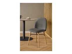 Silla de comedor Sophia chenilla gris.