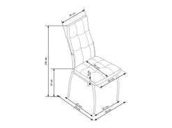 Silla de comedor tapizada en terciopelo gris con respaldo alto y patas de acero de diseño ELYSIUM