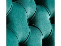 Silla de comedor tapizada de 2 piezas con patas de acero inoxidable cromado, tapizado con tachuelas, tapicería de terciopelo, verde