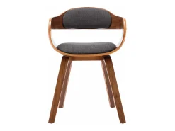Silla de comedor tela y madera curvada gris oscuro ES163236