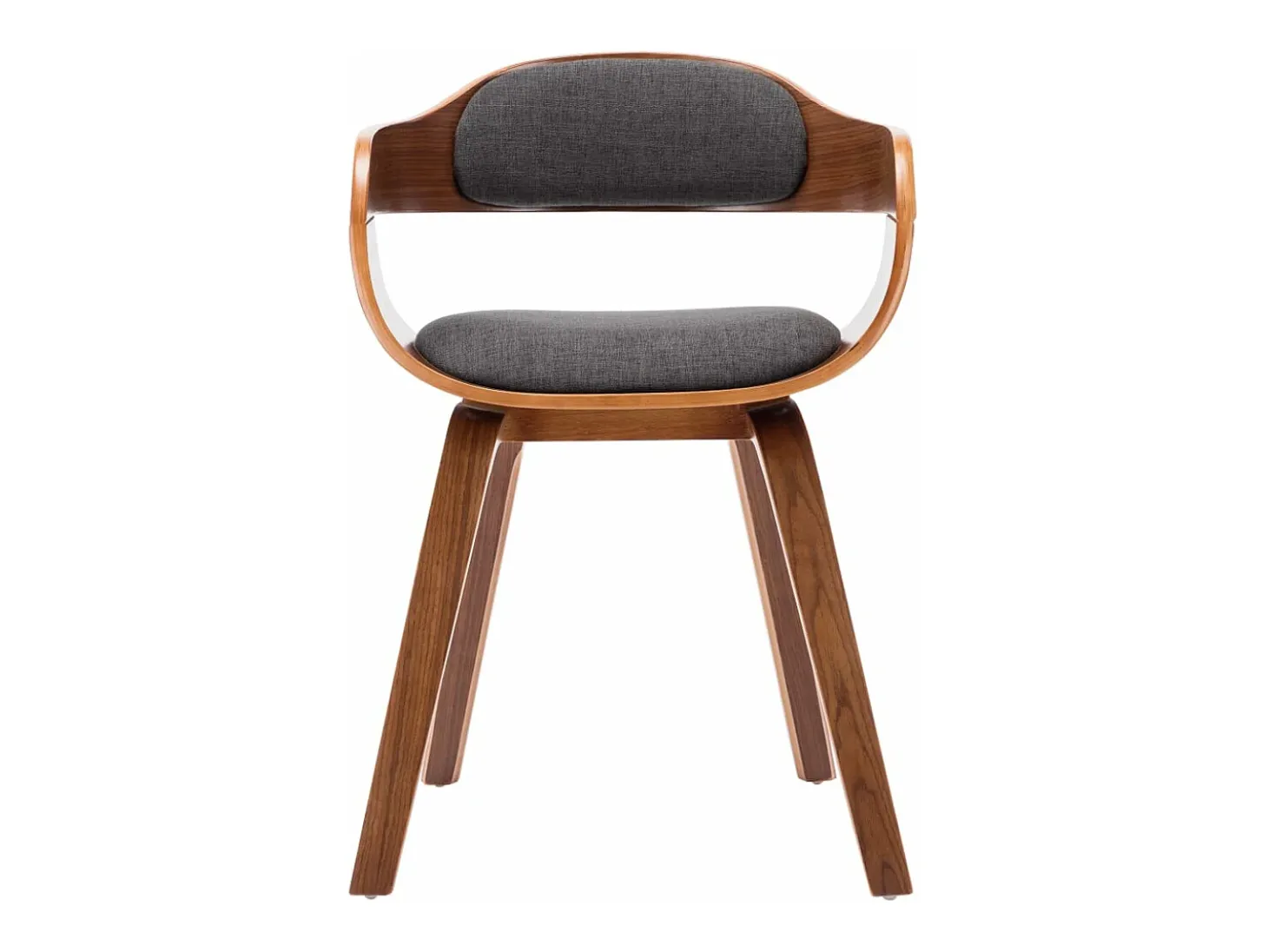 Silla de comedor tela y madera curvada gris oscuro ES163236