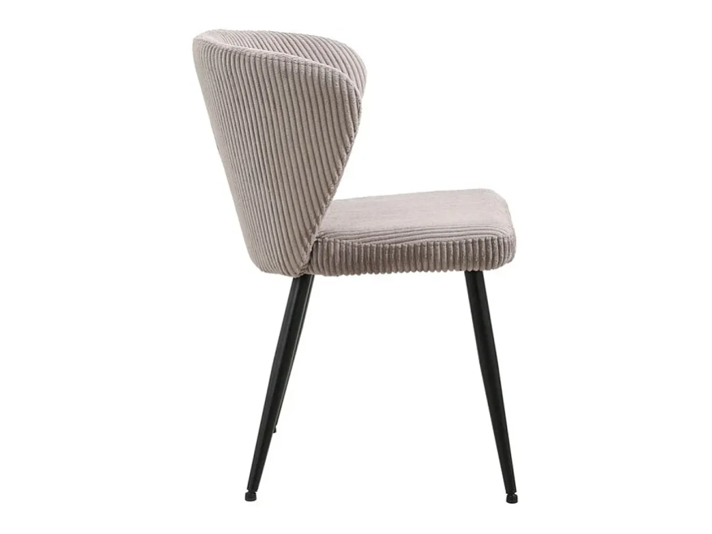 Silla de comedor TORONTO – Terciopelo acanalado color arena – Patas de metal negro – Estilo diseño