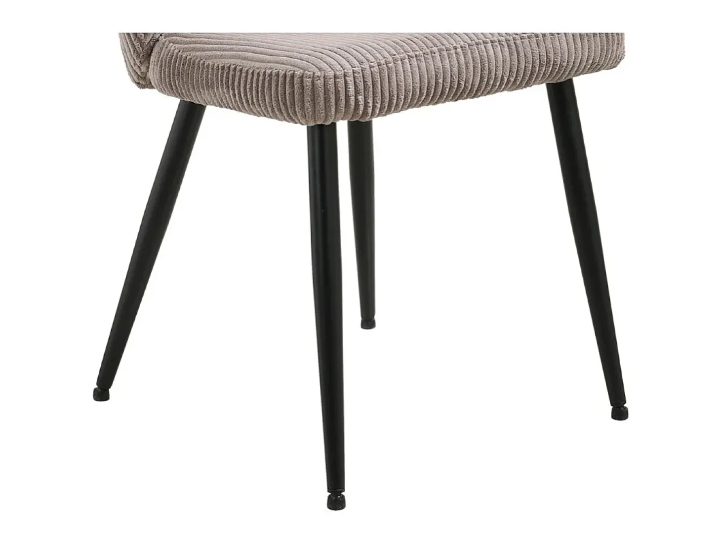 Silla de comedor TORONTO – Terciopelo acanalado color arena – Patas de metal negro – Estilo diseño