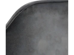 Silla de comedor usada con reposabrazos grises.