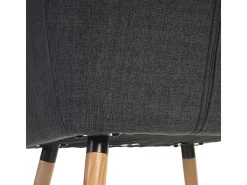 Silla de comedor Vaasa T381 (juego de 6), textil, gris, patas claras