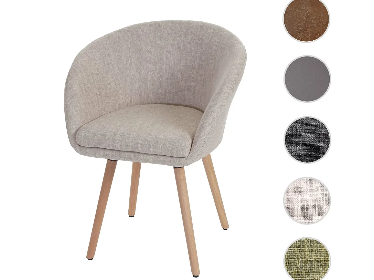 Silla de comedor Vaasa T633, textil, crema/gris