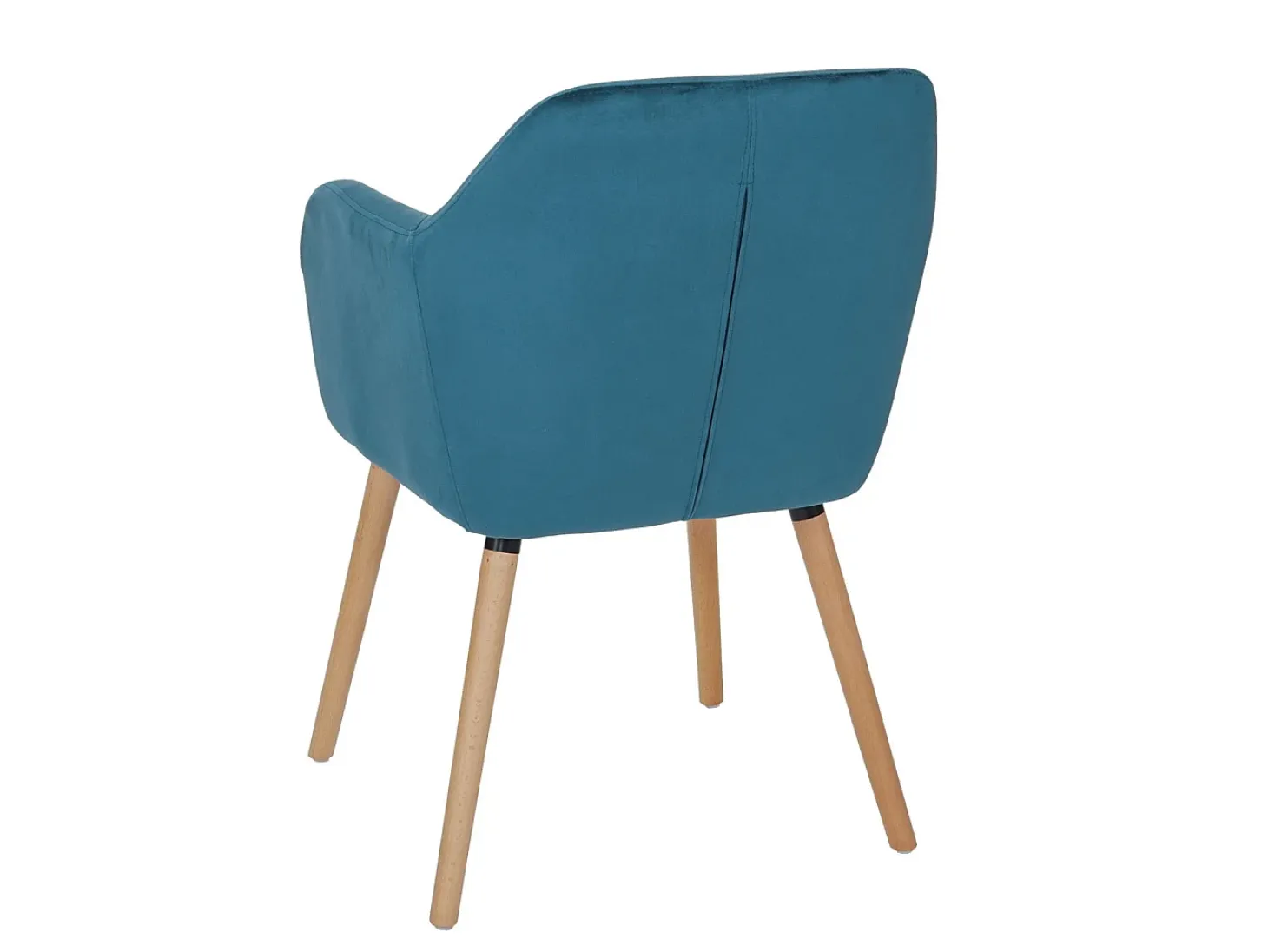 Silla de comedor Vaasa T381, terciopelo, azul petróleo, patas claras