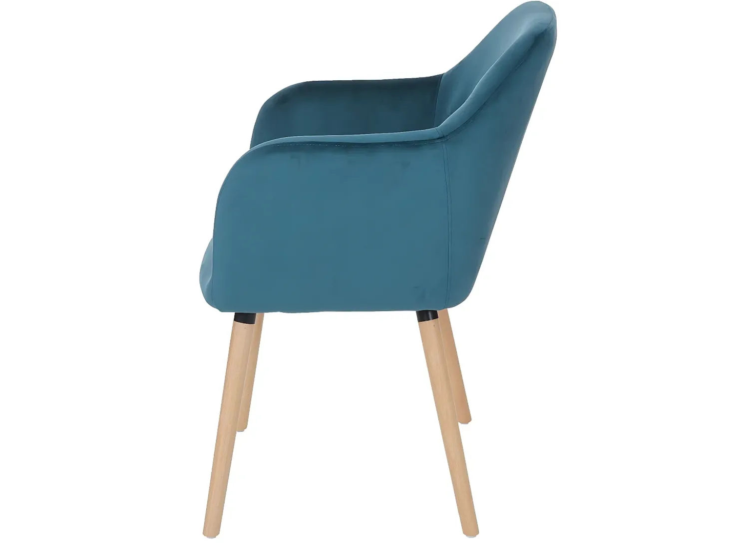 Silla de comedor Vaasa T381, terciopelo, azul petróleo, patas claras