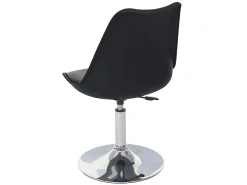 Silla de comedor Vaasa T501 (juego de 6), negro, base cromada