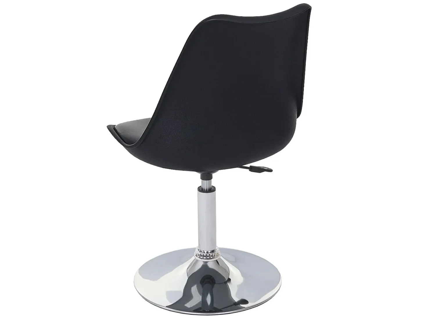 Silla de comedor Vaasa T501 (juego de 6), negro, base cromada