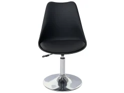Silla de comedor Vaasa T501 (juego de 6), negro, base cromada