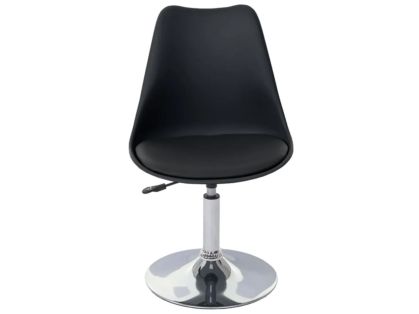 Silla de comedor Vaasa T501 (juego de 6), negro, base cromada