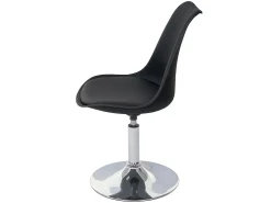 Silla de comedor Vaasa T501 (juego de 6), negro, base cromada