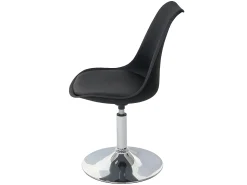 Silla de comedor Vaasa T501 (juego de 6), negro, base cromada