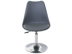 Silla de comedor Vaasa T501 (juego de 6), gris oscuro, base cromada