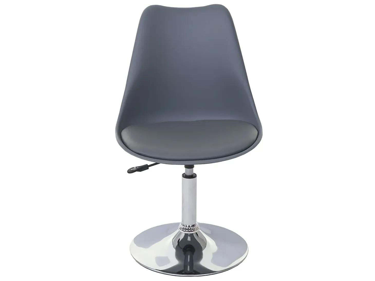 Silla de comedor Vaasa T501 (juego de 6), gris oscuro, base cromada