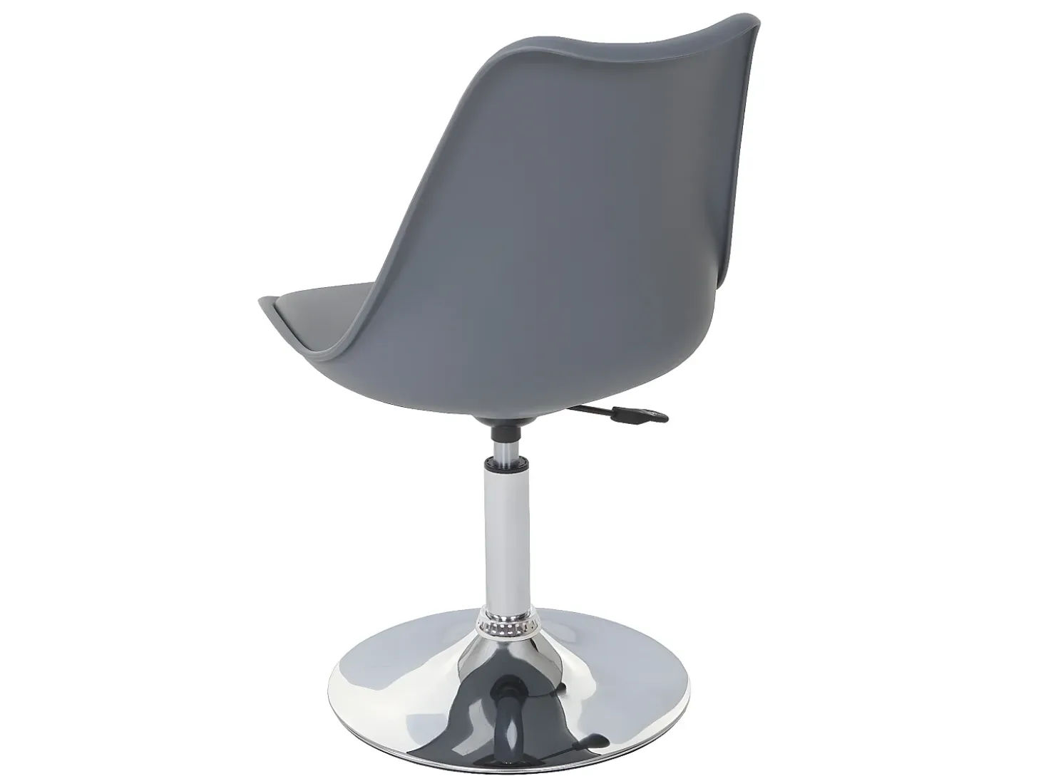 Silla de comedor Vaasa T501 (juego de 6), gris oscuro, base cromada