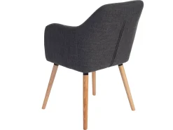 Silla de comedor Vaasa T381, textil, gris, patas claras