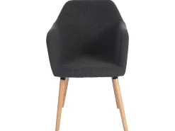 Silla de comedor Vaasa T381, textil, gris, patas claras