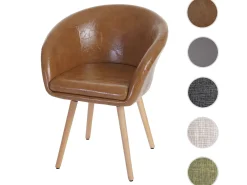 Silla de comedor Vaasa T633, piel sintética, imitación de ante