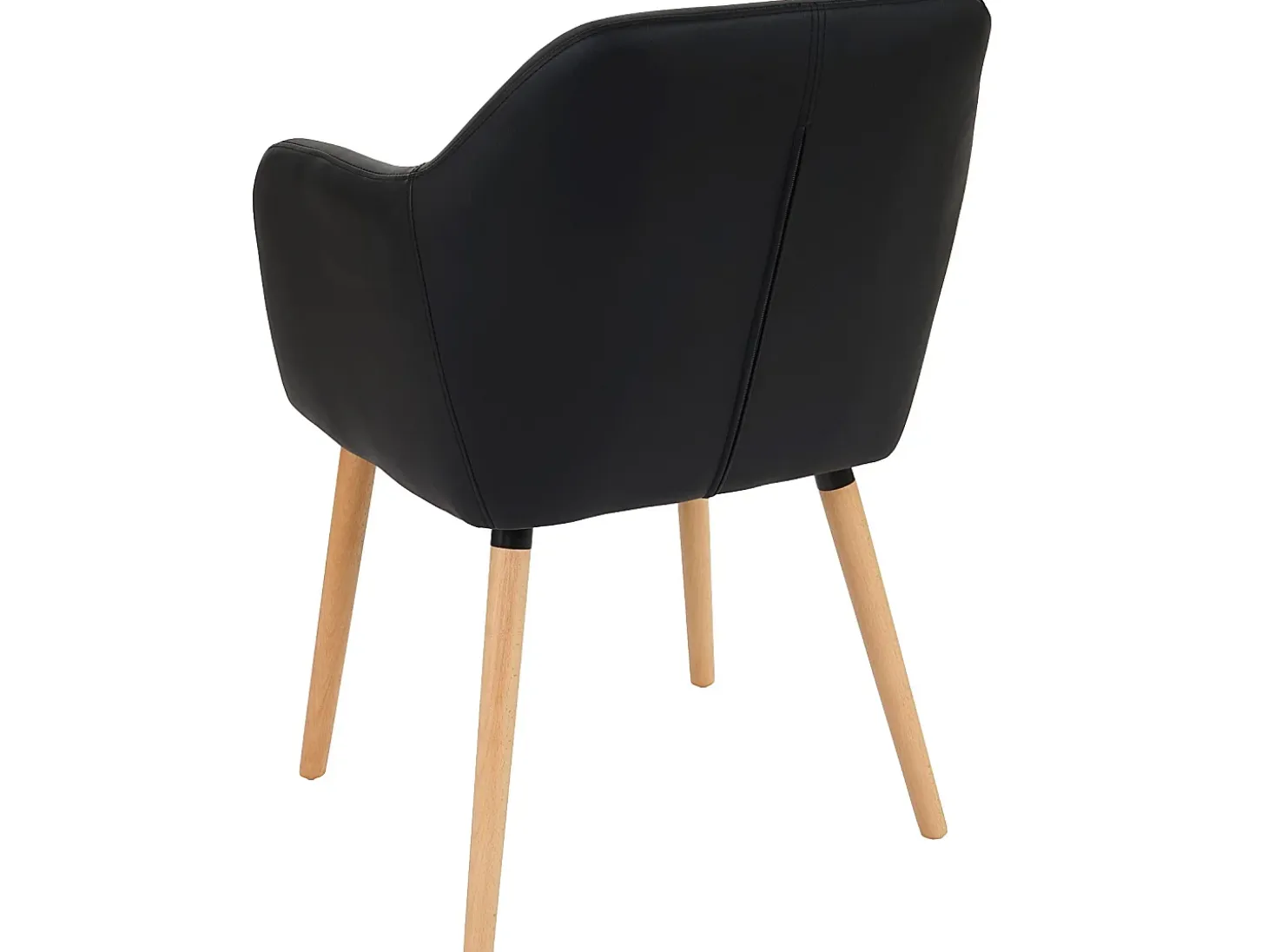 Silla de comedor Vaasa T381 (juego de 6), polipiel, negro, patas claras