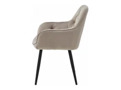 Silla de comedor Valora LUKK – Terciopelo beige oscuro con patas negras x1