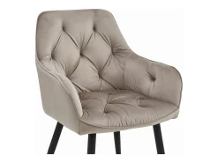 Silla de comedor Valora LUKK – Terciopelo beige oscuro con patas negras x1