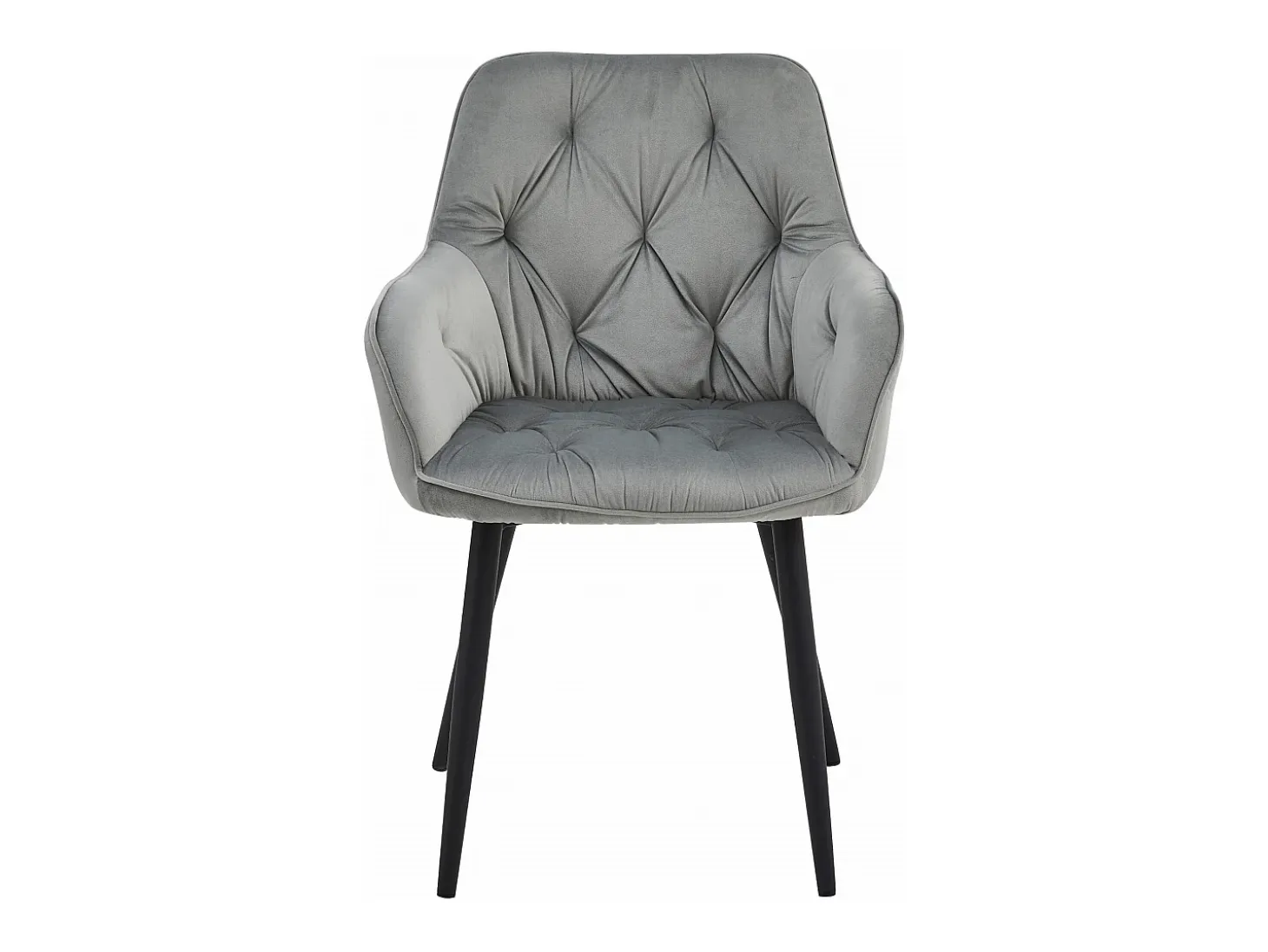 Silla de comedor Valora LUKK – Terciopelo gris plateado con patas negras x 1