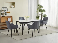 Silla de comedor Valora WAAV – Terciopelo gris oscuro con patas negras x 1
