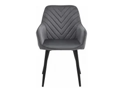 Silla de comedor Valora WAAV – Terciopelo gris oscuro con patas negras x 1
