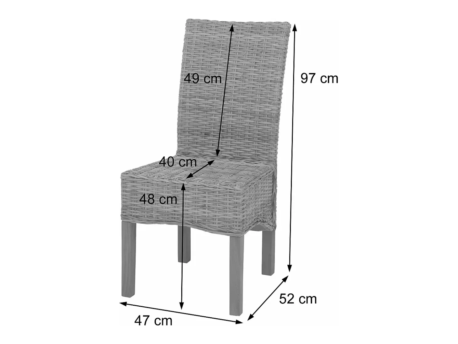 Silla de comedor Var (set de 2), con cojín de asiento