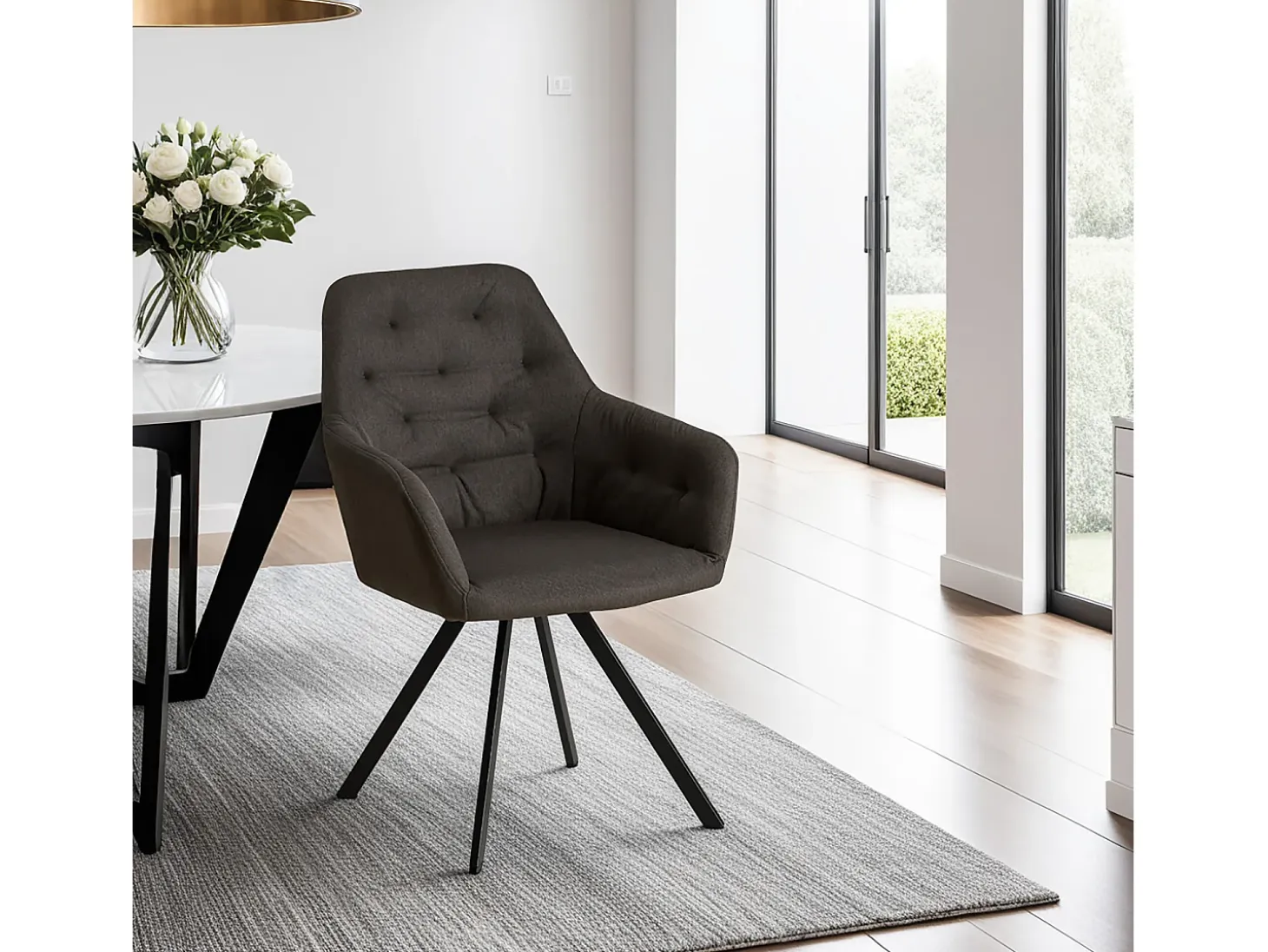 Silla de comedor 59x88x57 cm antracita eames