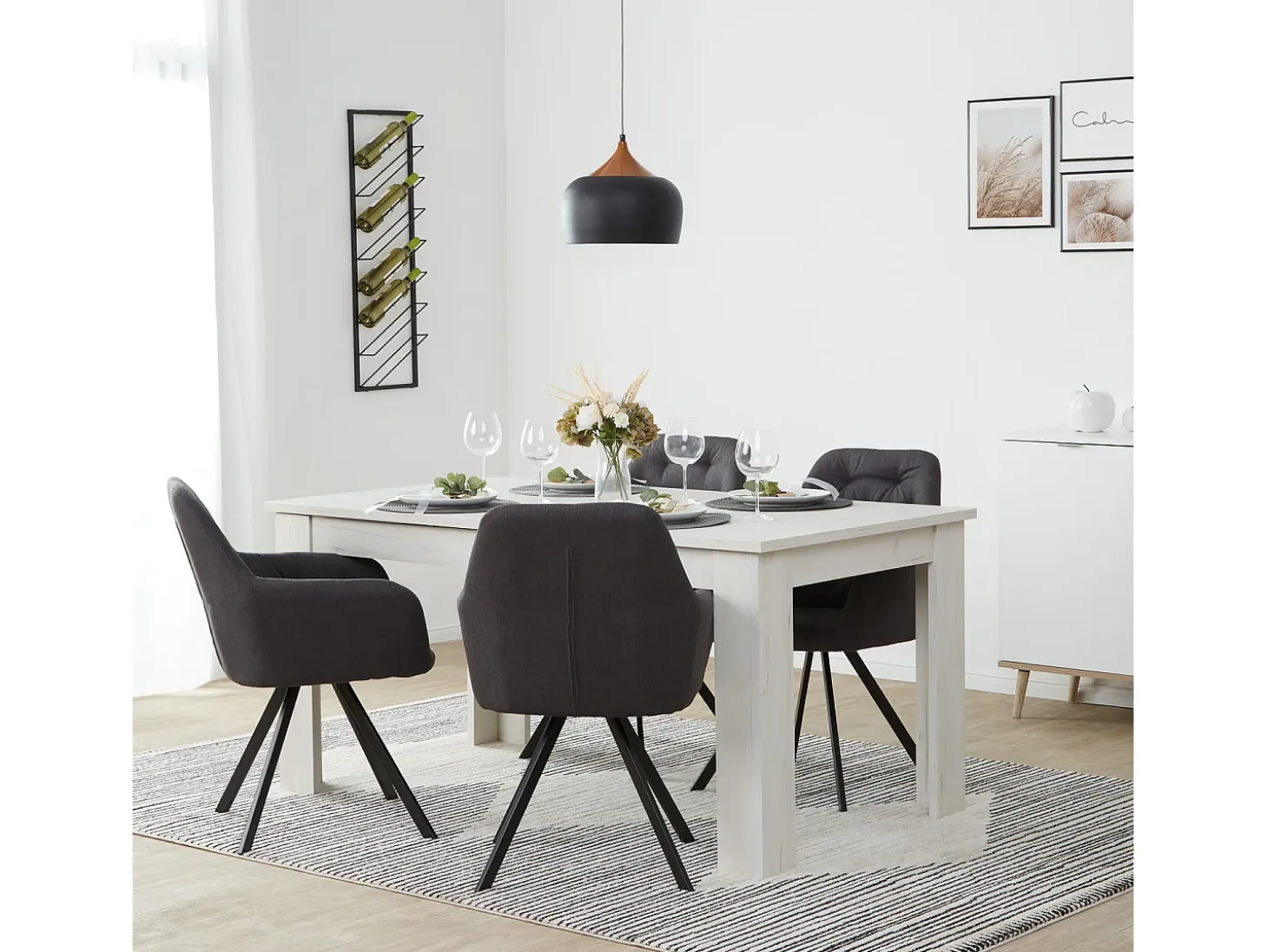 Silla de comedor 59x88x57 cm antracita eames