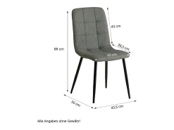 Silla de comedor 43.5x88x50 cm gris Eames