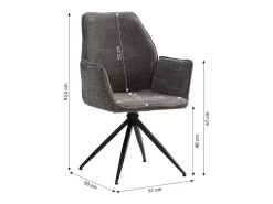 Silla de comedor 61x92,5x60 cm gris