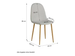 Silla de comedor 44x88x45,5 cm gris Eames