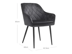 Silla de comedor 62.5x60x85 cm Gris