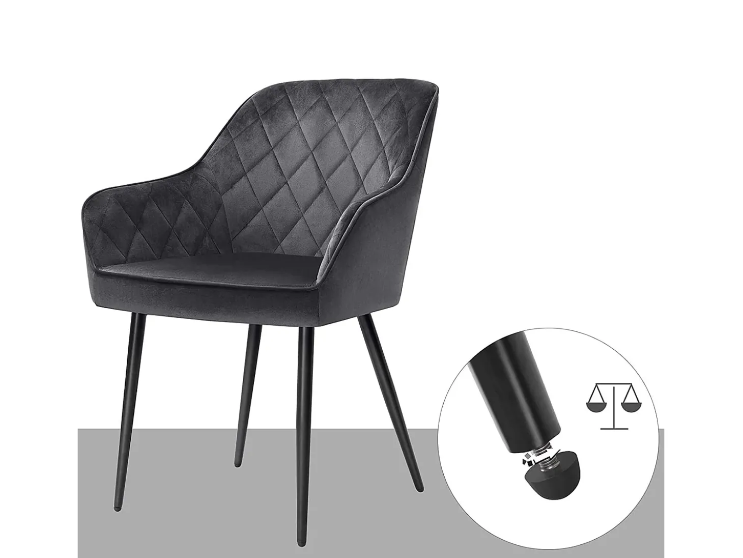 Silla de comedor 62.5x60x85 cm Gris