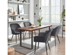 Silla de comedor 62.5x60x85 cm Gris