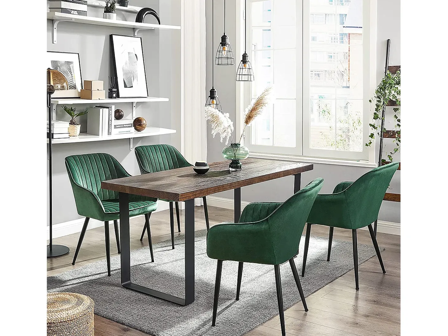 Silla de comedor 60x60x84 cm verde