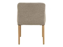 Silla de comedor Zoe con reposabrazos bouclé beige.