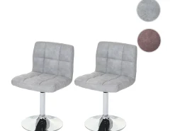 Silla de comedorCadiz (set de 2), vintage marrón oscuro