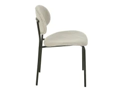 Silla de diseño AKOZ con tejido suave de alta gama y estructura de acero negro mate-Color ribete verde crudo