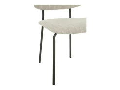 Silla de diseño AKOZ con tejido suave de alta gama y estructura de acero negro mate-Color ribete verde crudo