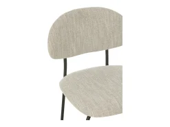 Silla de diseño AKOZ con tejido suave de alta gama y estructura de acero negro mate-Color ribete verde crudo
