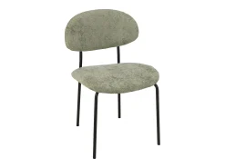 Silla de diseño AKOZ con tejido suave de alta gama y estructura de acero negro mate-Color ribete verde crudo