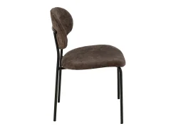 Silla de diseño AKOZ con tejido suave de alta gama y estructura de acero negro mate-Color Marrón