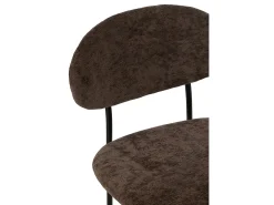 Silla de diseño AKOZ con tejido suave de alta gama y estructura de acero negro mate-Color Marrón